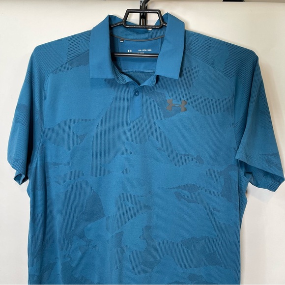 Under Armour Blue Camo Polo Shirt Size 2XL Men’s - Picture 2 of 4